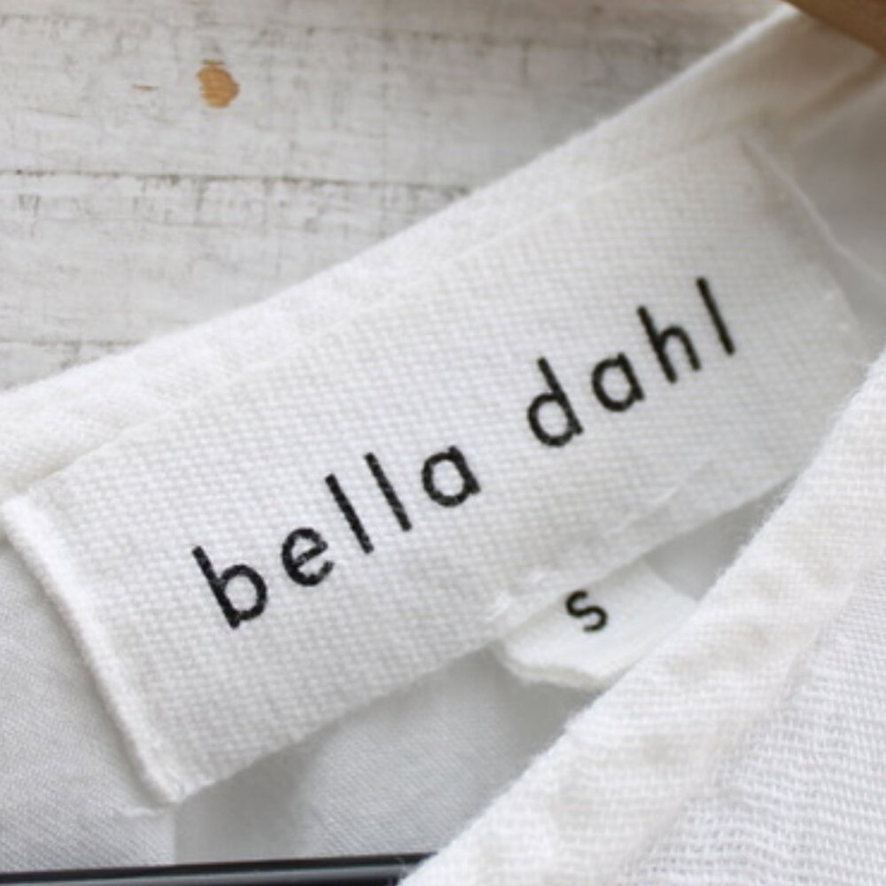 Bella Dahl Women's Belted Tiered Ruffle Sleeveless Dress Mini White Size Small - Picture 5 of 7